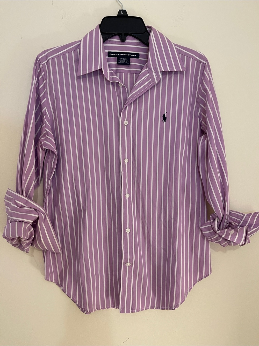 Ralph Lauren Lavender and White Striped Womans Dress Shirt